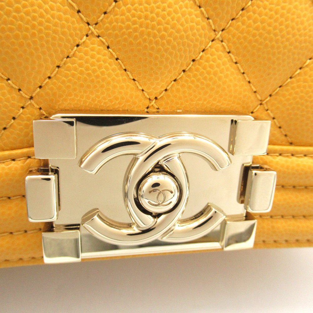 CHANEL Boy  Chen Shoulder Yellow Caviar Skin [Grained Calf] A67085 - Picture 9 of 10